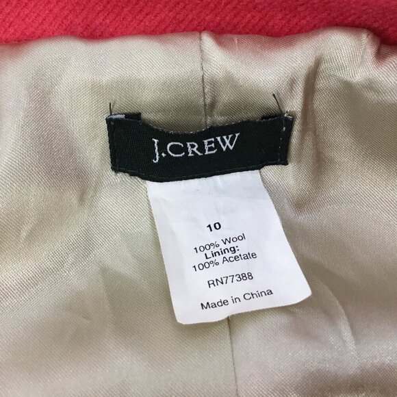 J. Crew Wool Blazer Women's Size 10 Office Career Lined Coral Peplum Style 99322 - Picture 11 of 11